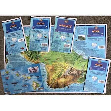 Hawaiian Islands Adventure Map Pack - Oahu Maui Kauai Hawaii
